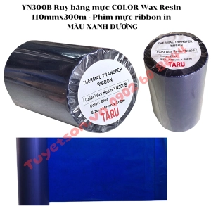 YN300B Ruy băng mực COLOR Wax Resin 110mmx300m - Phim mực ribbon in MÀU XANH DƯƠNG