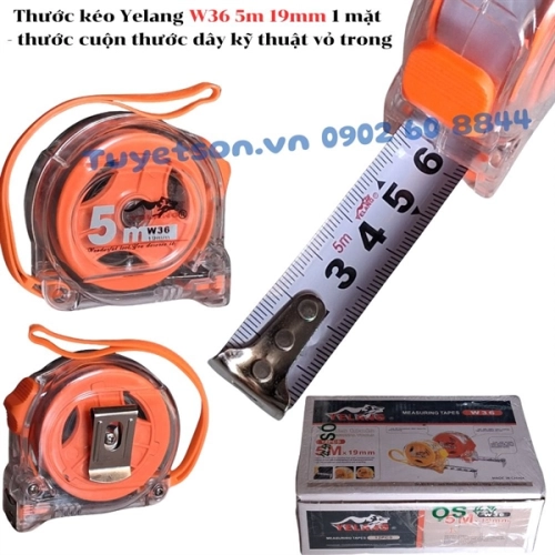 display Thước kéo Yelang W36 5m 19mm 1 mặt - thước cuộn thước dây kỹ thuật vỏ trong 1