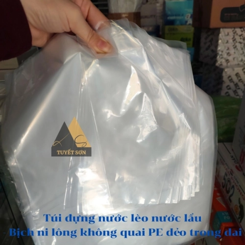 display Túi PE DẺO 3.5 Zem - Bịch ni lông không quai đựng nước lèo nước lẩu trong dai 1