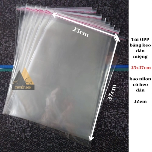 display Túi OPP băng keo dán miệng 25x37cm - bao nilon có keo dán 3 Zem 1