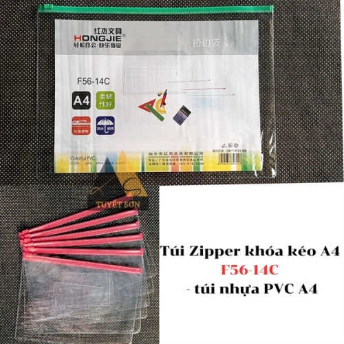 display Túi Zipper khóa kéo A4 F56-14C - túi nhựa PVC A4 1