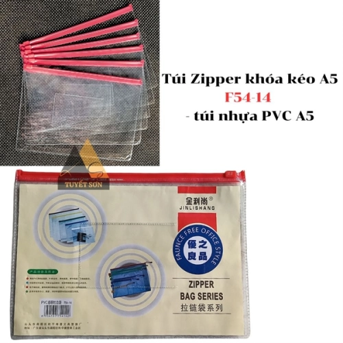 display Túi Zipper khóa kéo A5 F54-14 - túi nhựa PVC A5 1