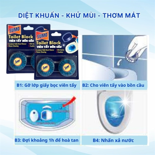 Viên tẩy bồn cầu Sumo 100Gr (Khử Khuẩn, Khử Mùi, Thơm Mát