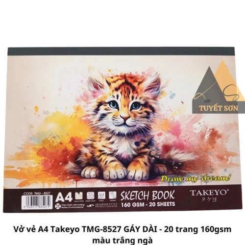 display Vở vẻ A4 Takeyo TMG-8527 GÁY DÀI - 20 trang 160gsm màu trắng ngà 2