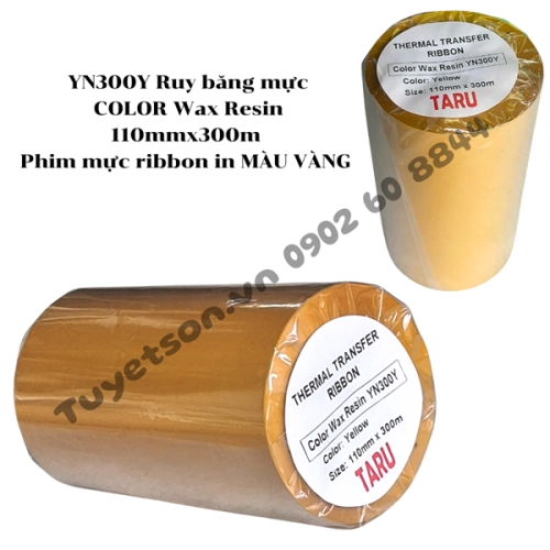 display YN300Y Ruy băng mực COLOR Wax Resin 110mmx300m - Phim mực ribbon in MÀU VÀNG 1