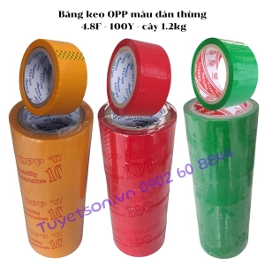 Băng keo OPP màu dán thùng 4.8F - 100Y - cây 1.2kg