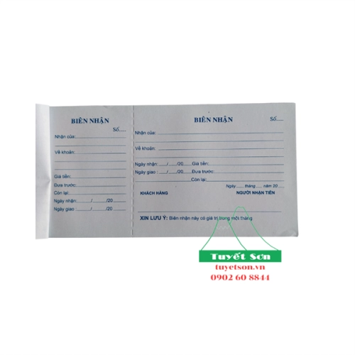 Biên nhận 1L trắng
