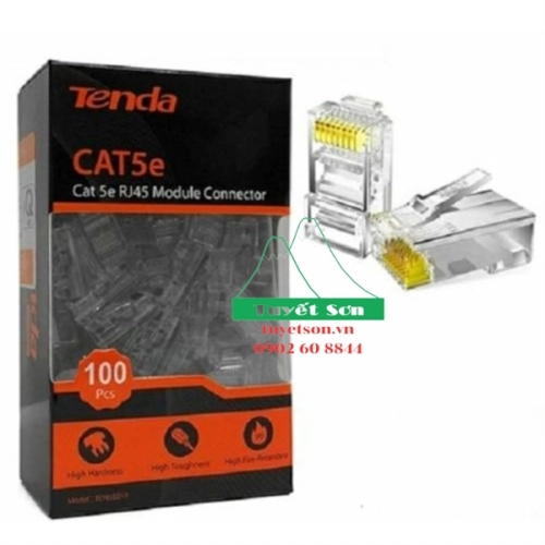 Đầu mạng RJ45 CAT5E Tenda TEH5E010 (Hộp 100)