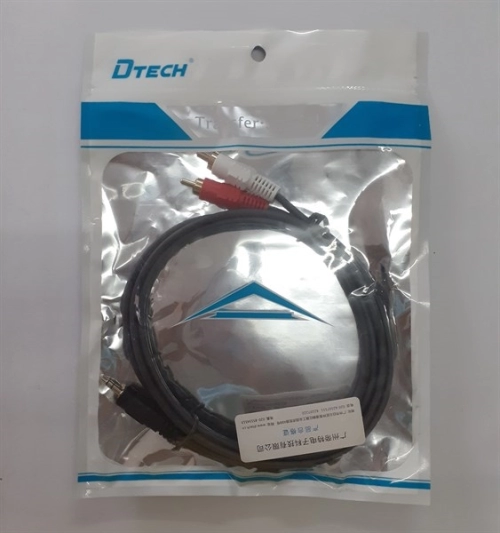 display Cáp Loa 1-2 1.5m Dtech DT6211 (Cáp loa 1 đầu 3.5mm ra 2 RCA) 2