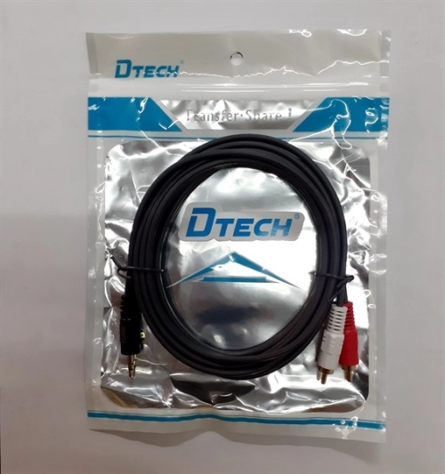 display Cáp Loa 1-2 3M Dtech DT6212 (Cáp loa 1 đầu 3.5mm ra 2 RCA) 2