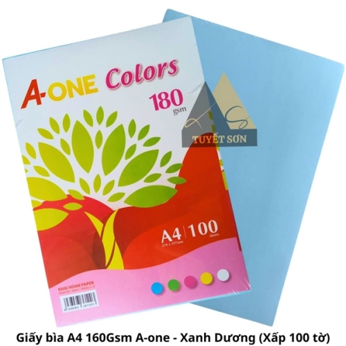 Giấy bìa màu A4 180Gsm A-one