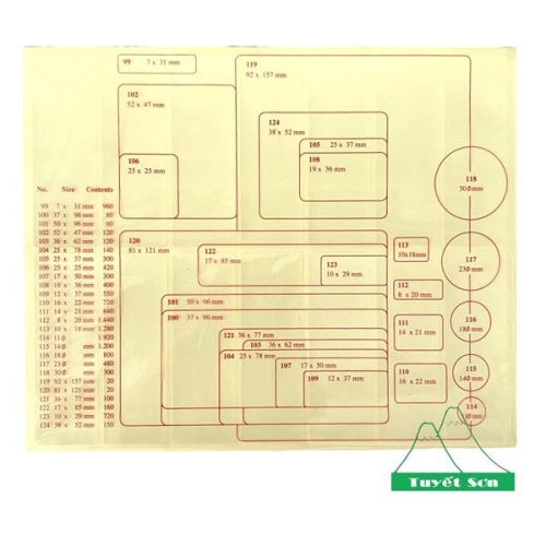 display Giấy Decal TOMY A5 - Đề can hộp A5 số 99 đến 124 3