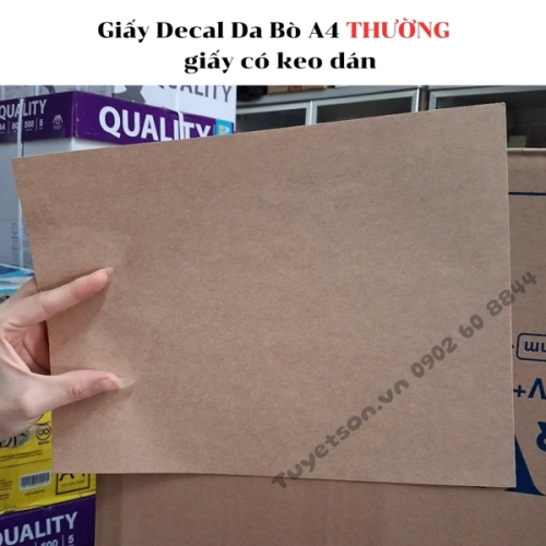 display Giấy Decal Da Bò A4 THƯỜNG - giấy có keo dán 2