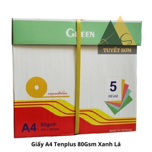 display Giấy A4 Tenplus 80Gsm Xanh Lá 3