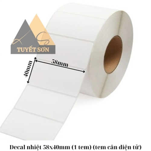Decal nhiệt 58x40mm (1 tem) (tem cân điện tử)