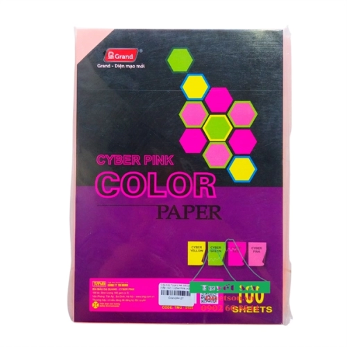 Giấy bìa màu dạ quang A4 160Gsm Grand 8480E