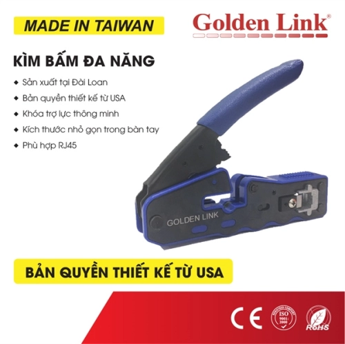 display Kềm bấm mạng Golden Link RJ45 đa năng (Cat 5E, Cat6 xuyên thấu và thường) 2