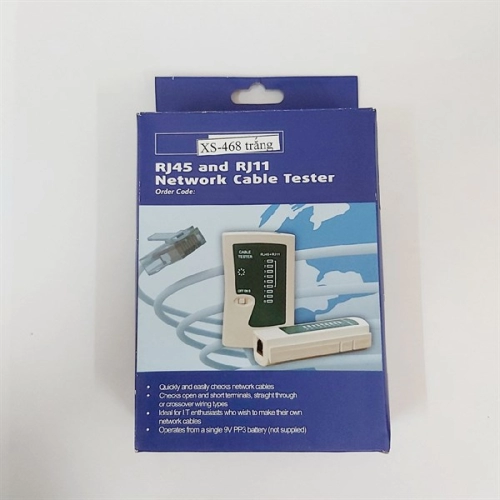 Bộ Tester kiểm tra tín hiệu dây mạng XS-468 trắng xanh