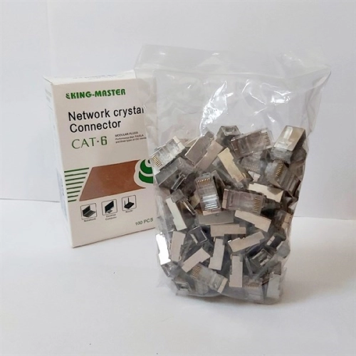 Đầu mạng RJ45 CAT6 KM612 thép bạc