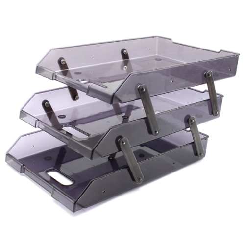 display Kệ 3 tầng Xukiva 169-3 - kệ trượt đựng hồ sơ A4 nhựa PS 35.5x26x16.5cm màu đen trong 2