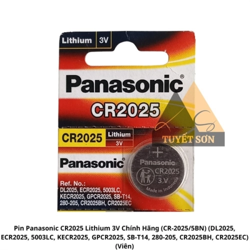 Pin Panasonic CR2025 Lithium 3V Chính Hãng CR-2025/5BN DL2025, ECR2025, 5003LC, KECR2025, GPCR2025, SB-T14, 280-205, CR2025BH, CR2025EC