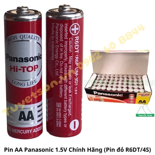 Pin AA Panasonic 1.5V Chính Hãng R6DT/4S-V - Pin đỏ 2A đồng hồ