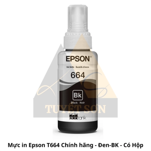display Mực in Epson 664 Chính hãng 70ml - Epson L100/L200/L300/L400/L500/L600/L1300/M100/M200 2
