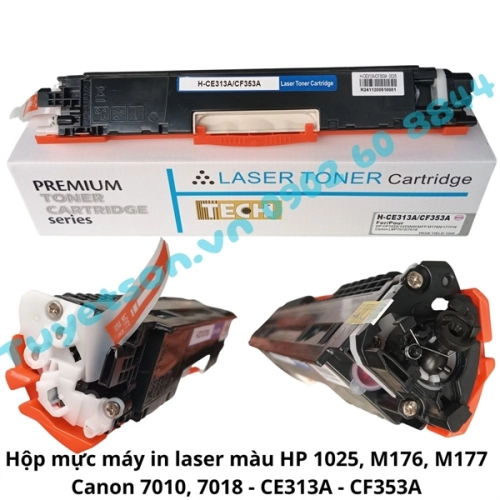Hộp mực máy in laser màu HP CE313A - CF353A ĐỎ 126A 130A 1025 M176 M177 Canon 7010 7018