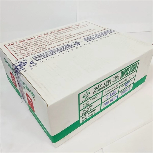 Giấy in liên tục Liên Sơn 2 liên chia 2 - 240x279mm VTLT 2L/2 1.400 bộ