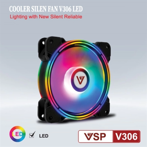 display Fan Case thùng máy tính 12 cm V306 LED 1