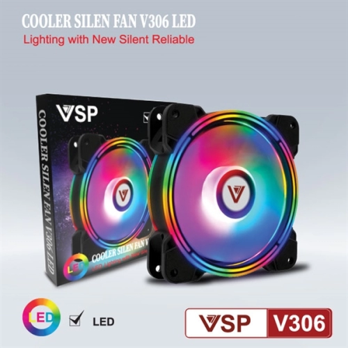 display Fan Case thùng máy tính 12 cm V306 LED 2