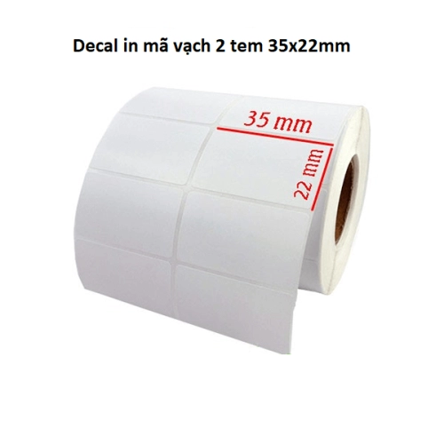 Decal NHIỆT 35x22mm 25m 2 tem - giấy in mã vạch in tem