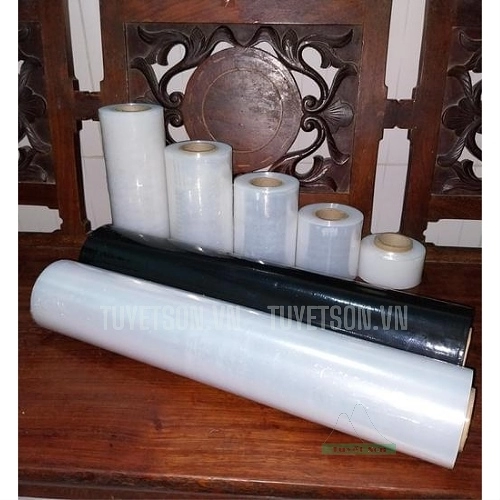 display Màng PE 250mm 1.1kg - Màng quấn hàng 25cm 2.2 3