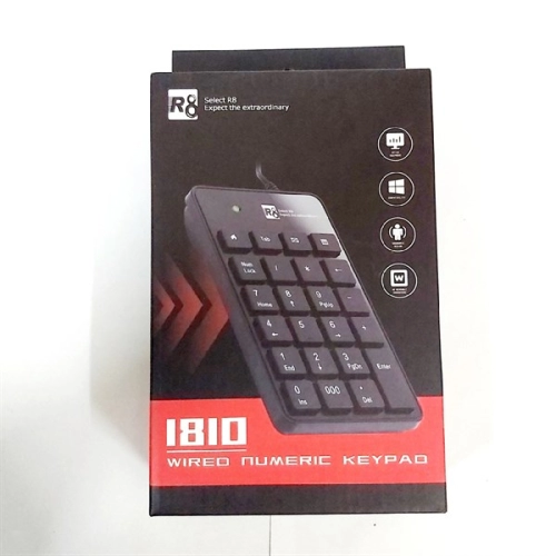 display Bàn phím số có dây 1810 USB đen R8 3