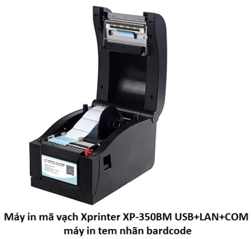 display Máy in mã vạch Xprinter XP-350BM USB+LAN+COM, máy in tem nhãn bardcode 2