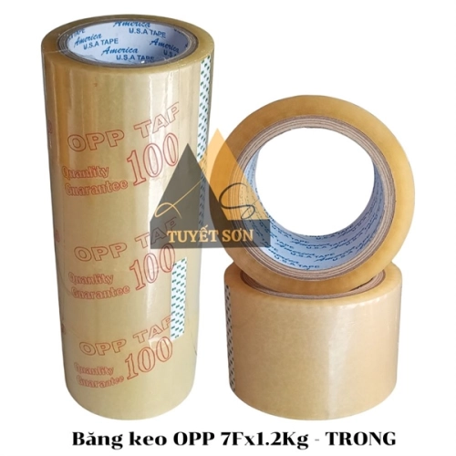 Băng keo OPP 7F - 100Y - cây 1.2Kg