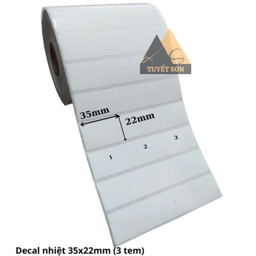 Decal nhiệt 35x22mm 50m (3 tem) (6.000 tem)