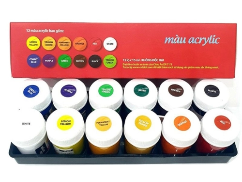 display Màu acrylic ACR-C03 hộp 12 màu 3