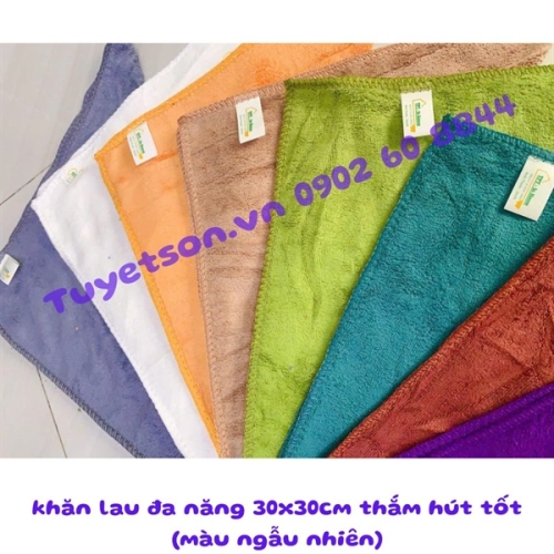 khăn lau đa năng 30x30cm thắm hút tốt - màu ngẫu nhiên