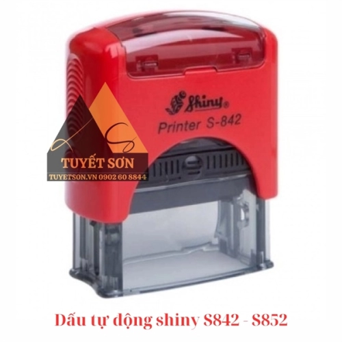 display Hộp dấu lật tự động Shiny rPET-842 38x14mm - dấu tên đã bao gồm nội dung khách yêu cầu 2