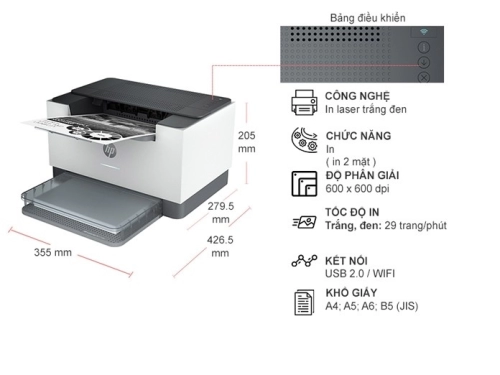 display Máy in laser trắng đen đơn năng HP M211DW 3