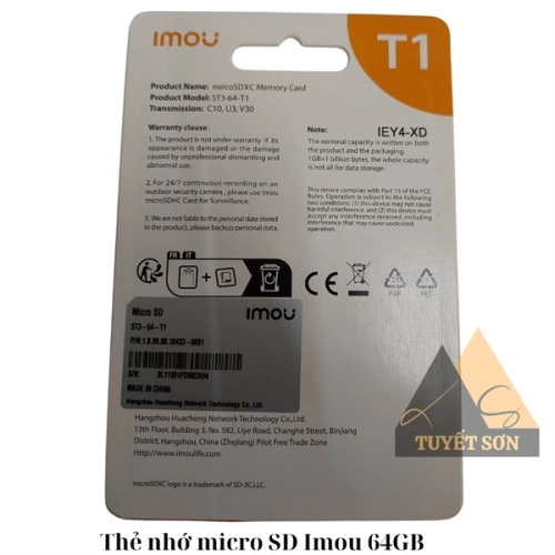 display Thẻ nhớ micro SD Imou 64GB 2