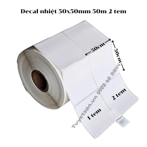 Decal nhiệt 50x50mm 50m 2 tem