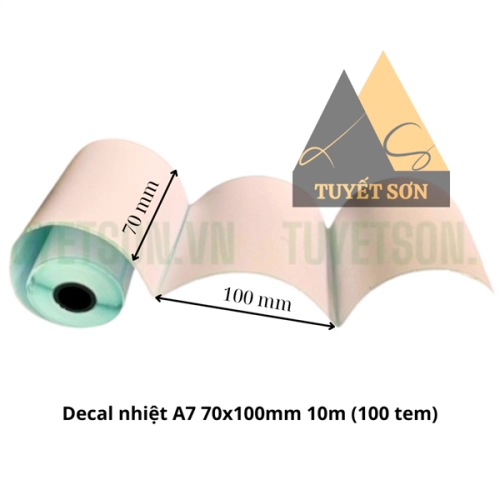 Decal nhiệt A7 70x100mm 10m phi 48mm dùng cho máy cầm tay