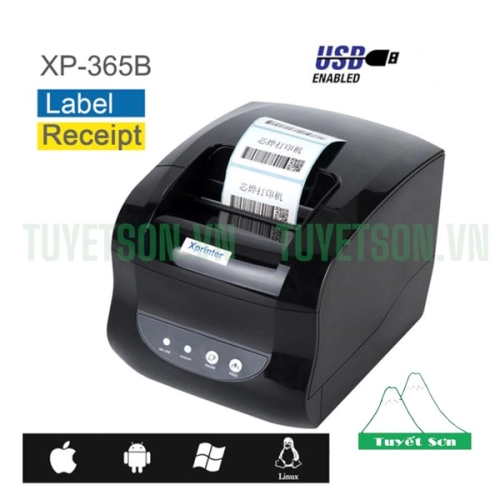 display Máy in mã vạch Xprinter XP-318B, máy in tem nhãn bardcode 4