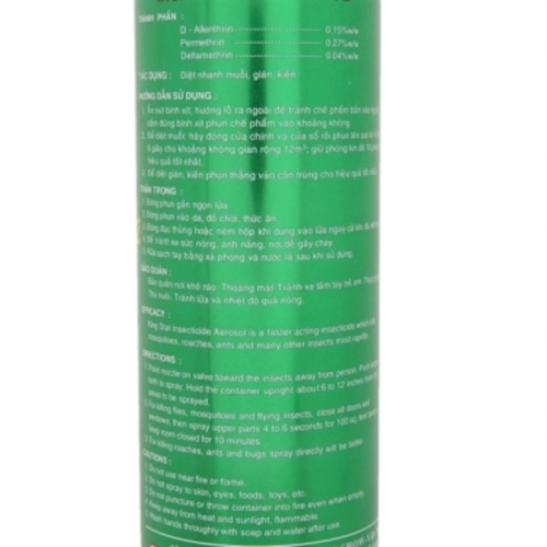 display Chai xịt muỗi King Star xanh 600ml 4