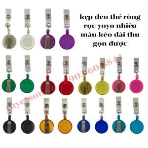 kẹp đeo thẻ ròng rọc yoyo nhiều màu kéo dài thu gọn được