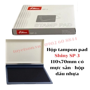 Hộp tampon pad Shiny SP-3 110x70mm có mực sẵn - hộp dấu nhựa