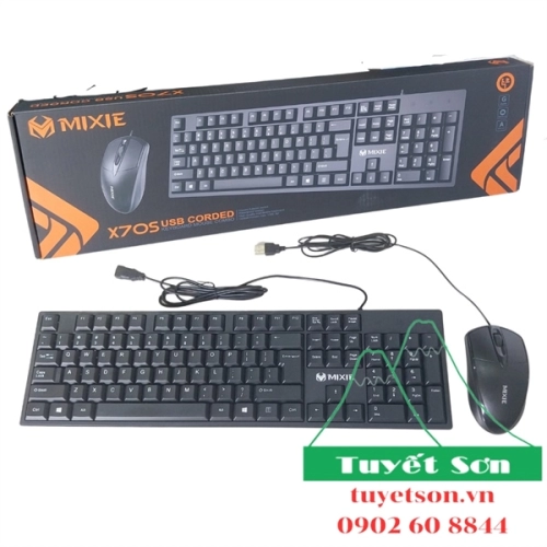 display Combo phím chuột có dây Mixie X70S 1