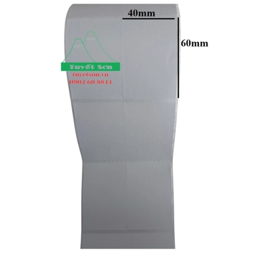 Decal giấy 40x60mm 2 tem - Tem dùng cho máy in có phim mực